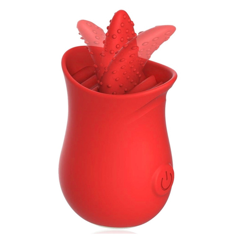 Generique Stimulateur de clitoris Tongue Flower Rouge